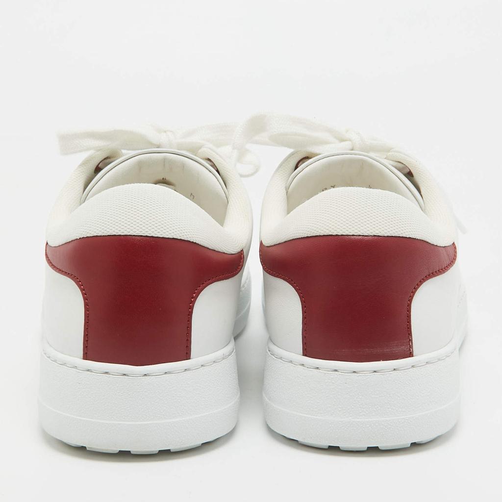 スニーカー FERRAGAMO WHITE AND RED LEATHER SNEAKERS $795 FERRAGAMO MANHATTAN WHITE LEATHER RED GANCINI LOGO
