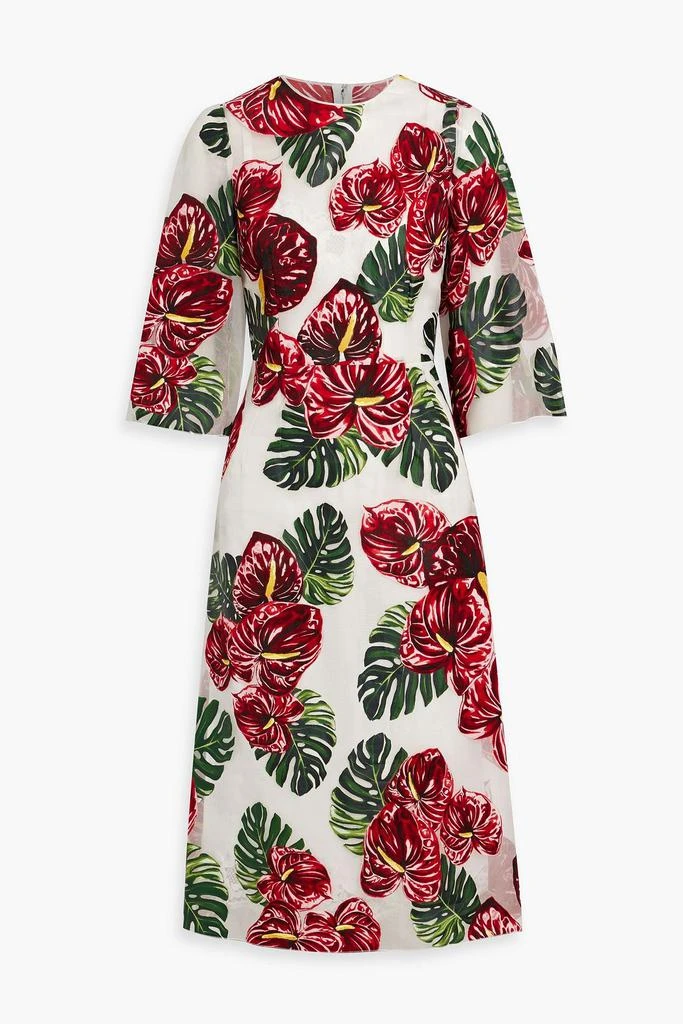 Dolce & Gabbana Floral-print organza midi dress 1