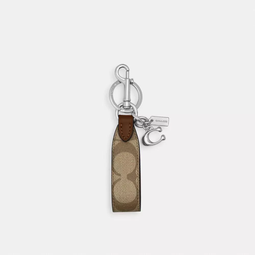 Coach Loop Bag Charm In Signature Canvas 1