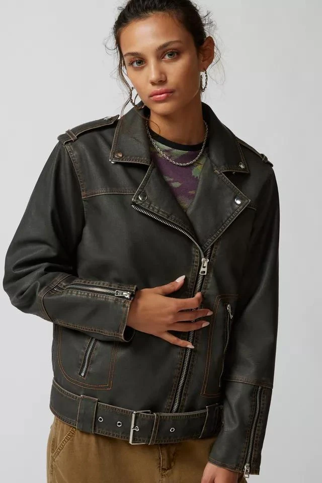 Urban Outfitters UO Geri Distressed Moto Jacket 4