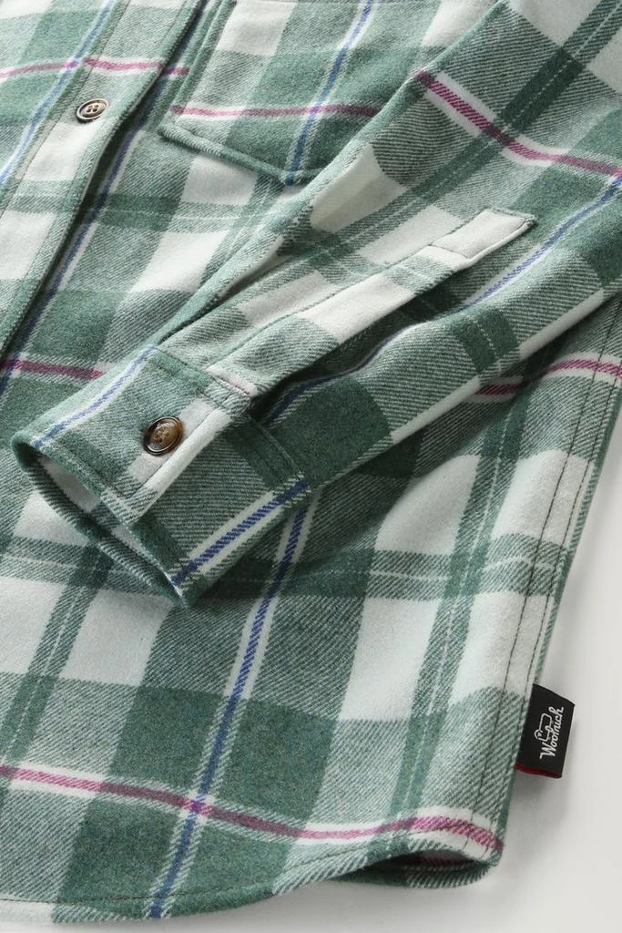 Woolrich Western Check Overshirt in Wool Blend Flannel - Women - Brown 3