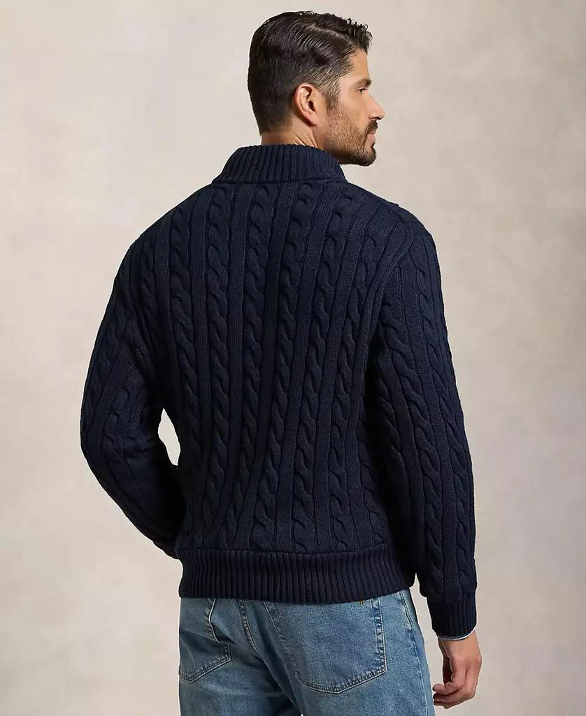Ralph Lauren Men's Big & Tall Cable-Knit Cotton Quarter-Zip Sweater 4