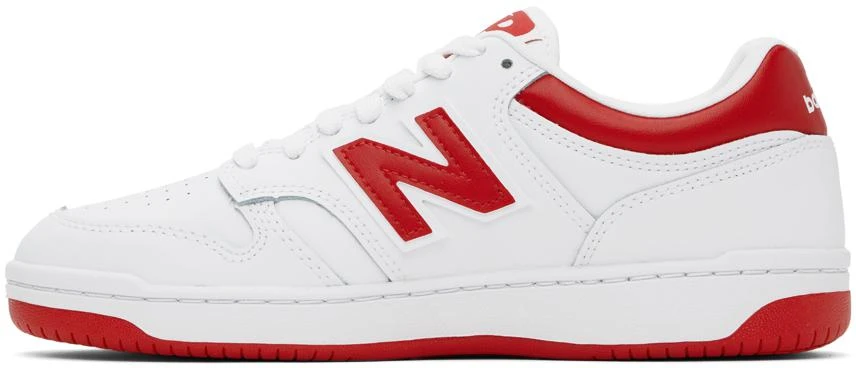 New Balance White & Red 480 Sneakers 3