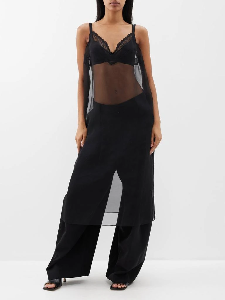 Raey Sheer layering silk slip dress 4