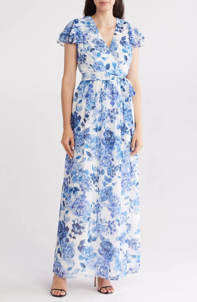 Shop Floral Flutter Sleeve Faux Wrap Maxi Dress on Sale at BeyondStyle   Get 81% Off Floral Flutter Sleeve Faux Wrap Maxi Dress with Limited-Time  Flash Deals, Exclusive Discounts, and Special Offers.