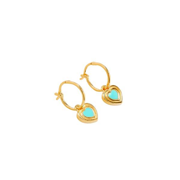 Missoma Heart charm hoop earrings