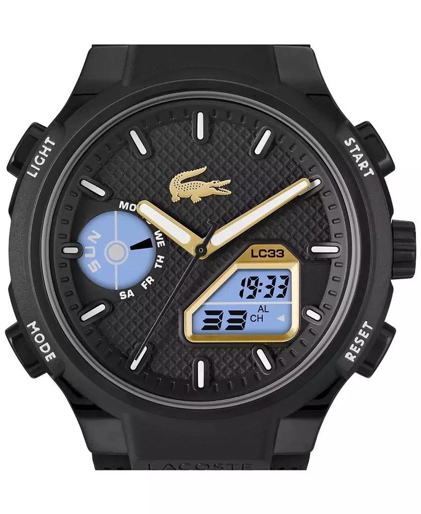 Lacoste Men's LC33 Black Silicone Strap Watch, 44.8mm 6