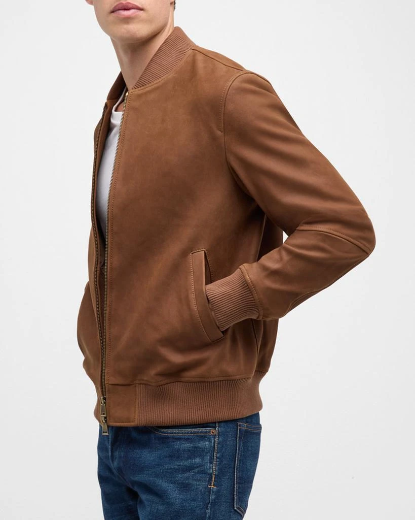 Neiman Marcus Men's Classic Leather Bomber Jacket 7