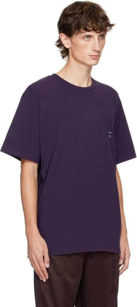 Needles Purple Embroidered-Logo T-shirt 2