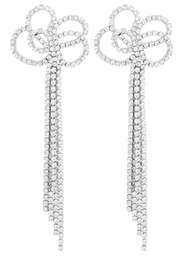 Kenneth Jay Lane Bow crystal-embellished drop earrings  1