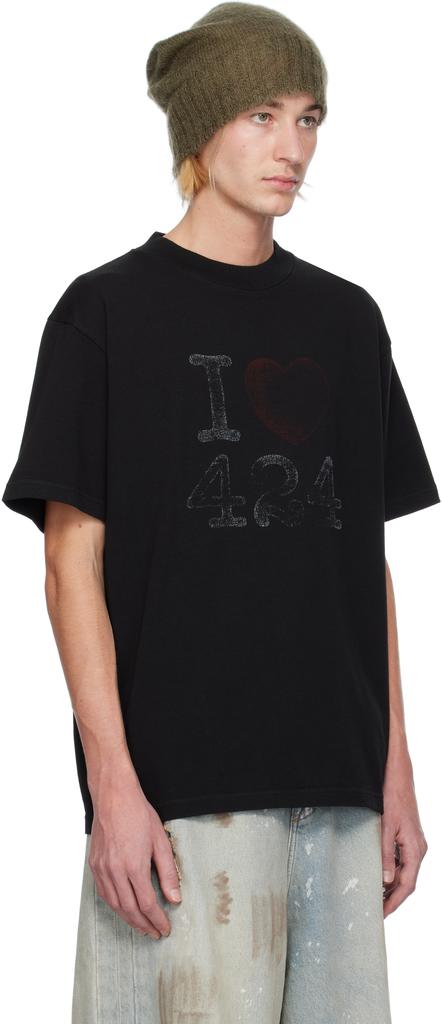 424 Black '424' T-shirt
