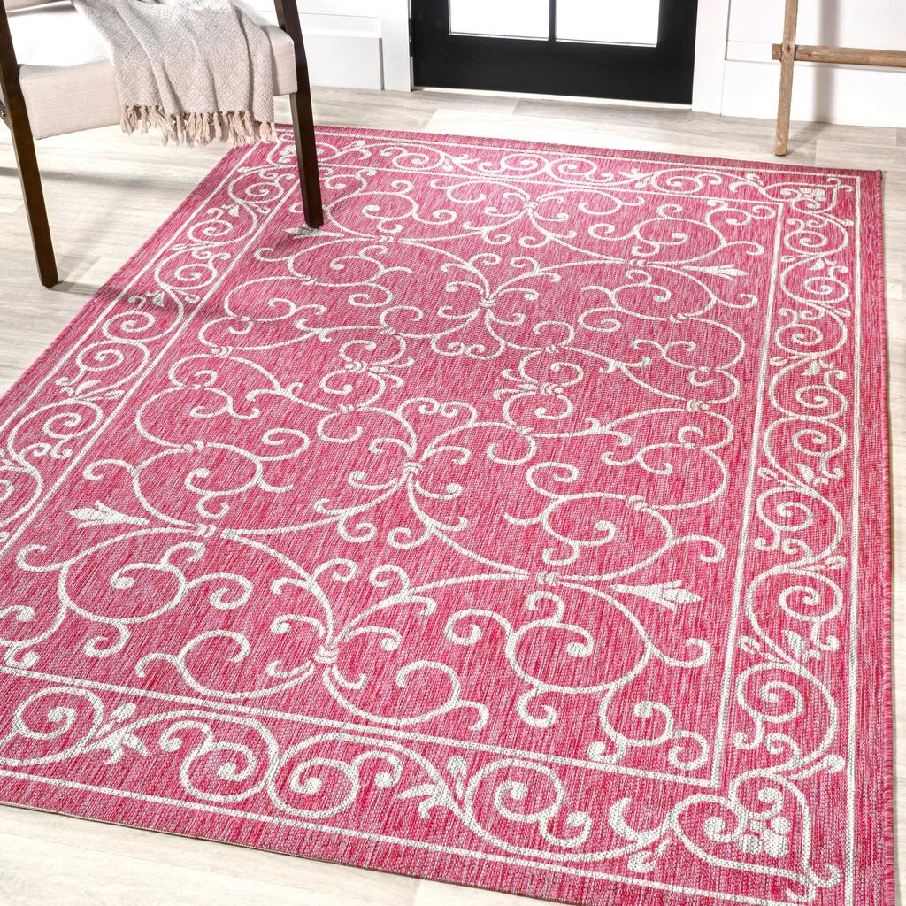 JONATHAN Y Charleston Vintage Filigree Textured Weave Indoor/Outdoor Area Rug 1