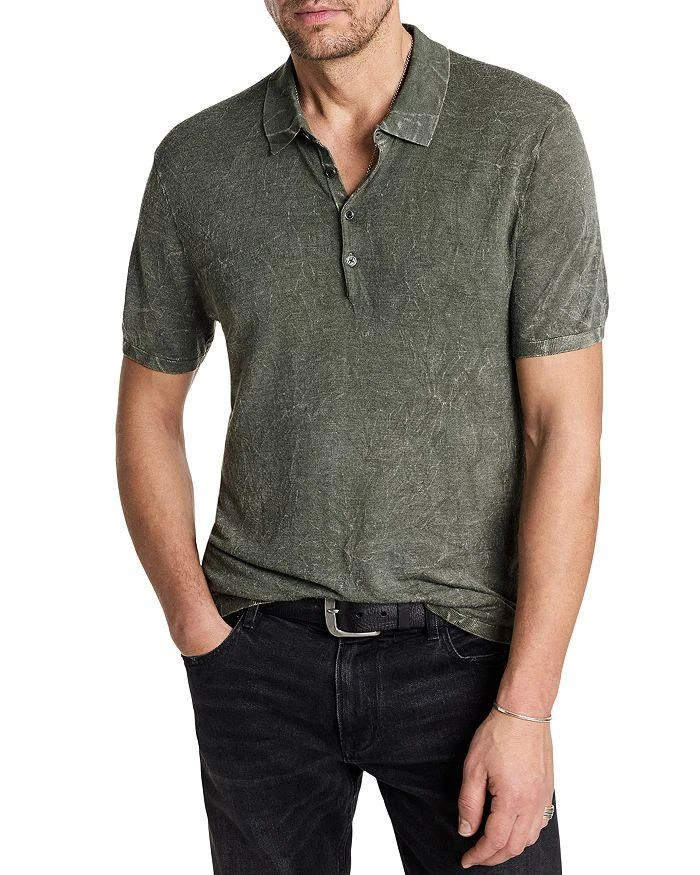 John Varvatos Chatham Crinkle Textured Regular Fit Polo Shirt 1