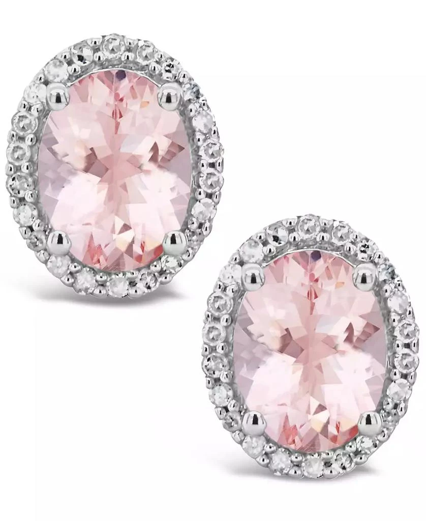 Macy
s Morganite (2-1/10 ct. t.w.) and Diamond (1/5 ct. t.w.) Stud Earrings in Sterling Silver 3