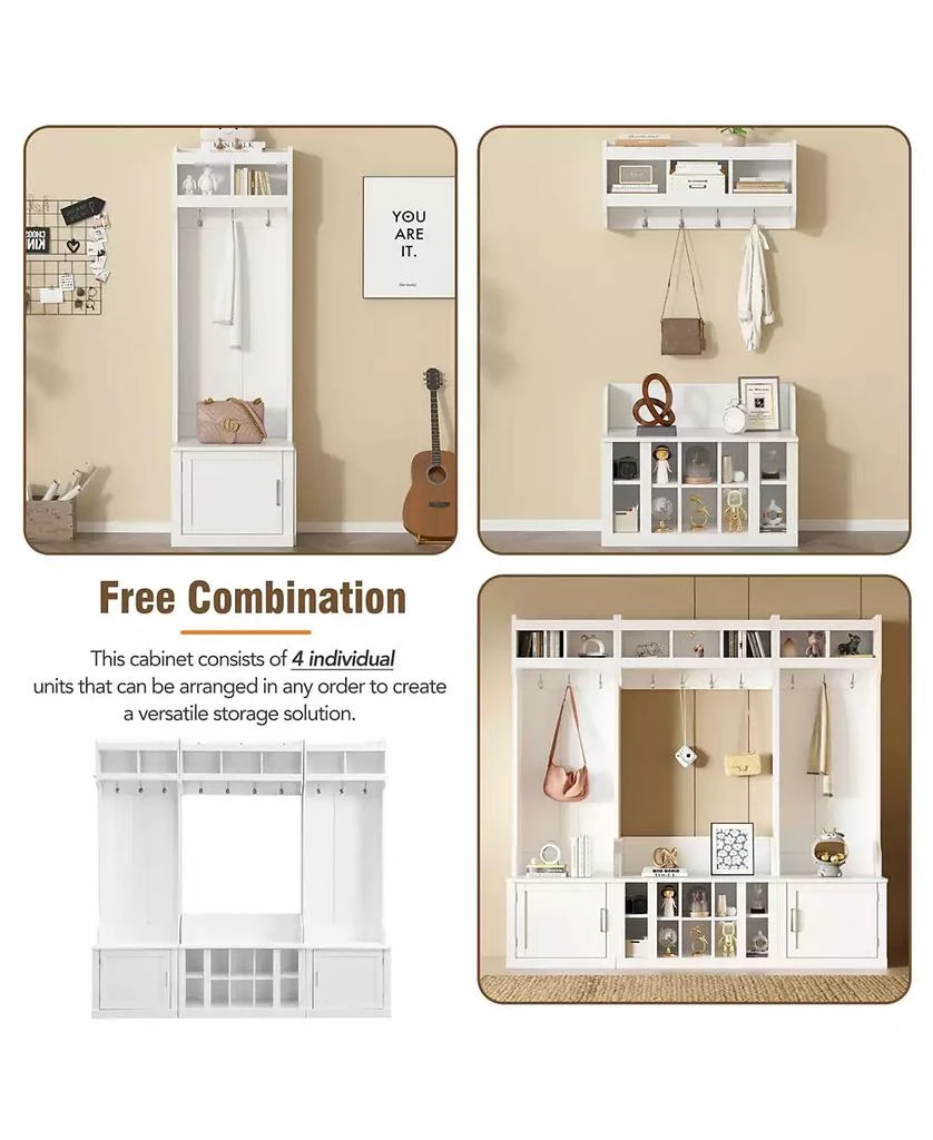 Streamdale Furniture On-Trend Hall Tree with Bench, Coat Rack 
Shoe Storage 3