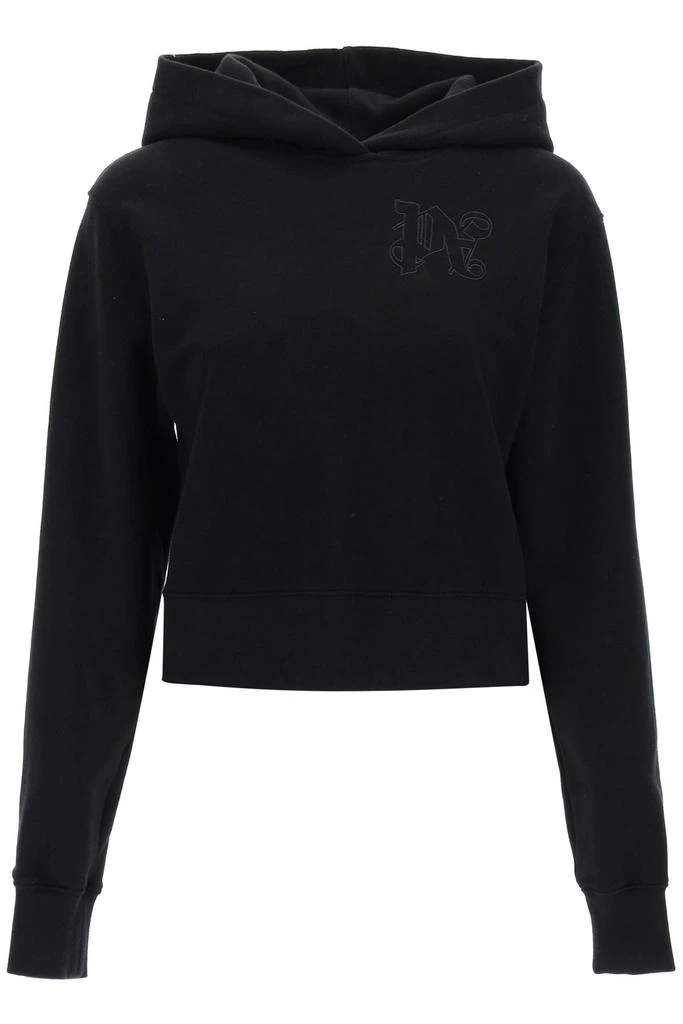 Palm Angels cropped hoodie with monogram embroidery 1