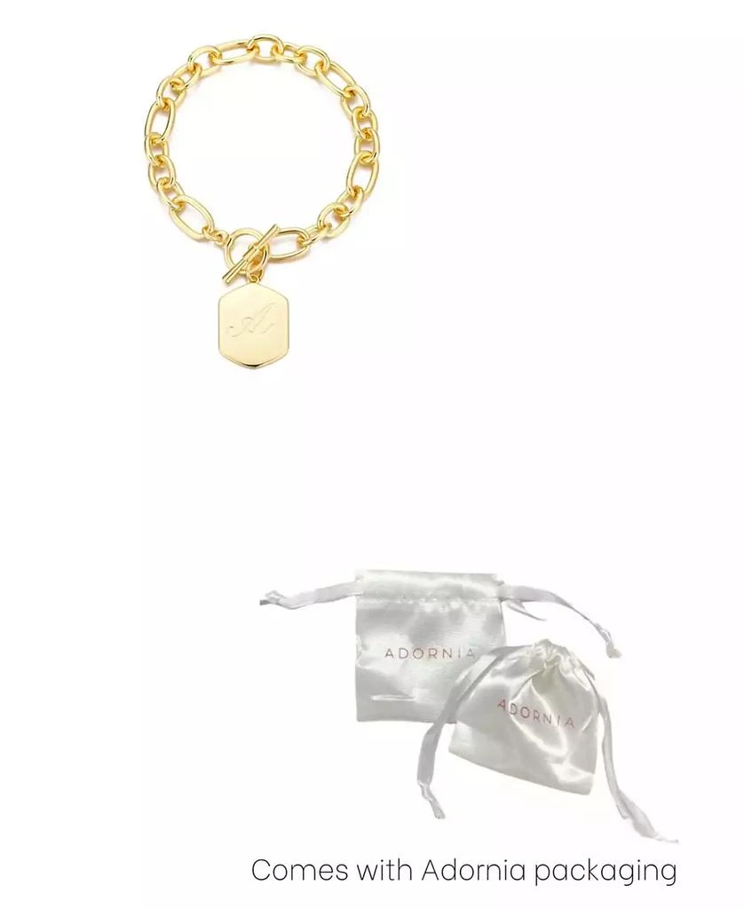 ADORNIA Gold Monogram Initial Chunky Toggle Bracelet 2