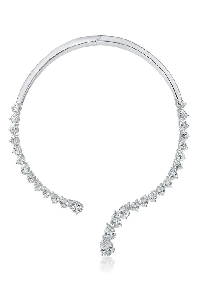 Kenneth Jay Lane Graduated Pear Cut Cubic Zirconia Statement Necklace