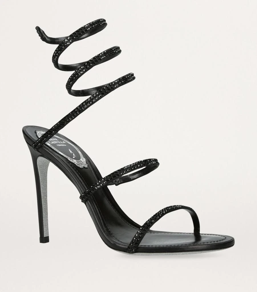 Rene Caovilla Leather Crystal-Embellished Cleo Sandals 105 3