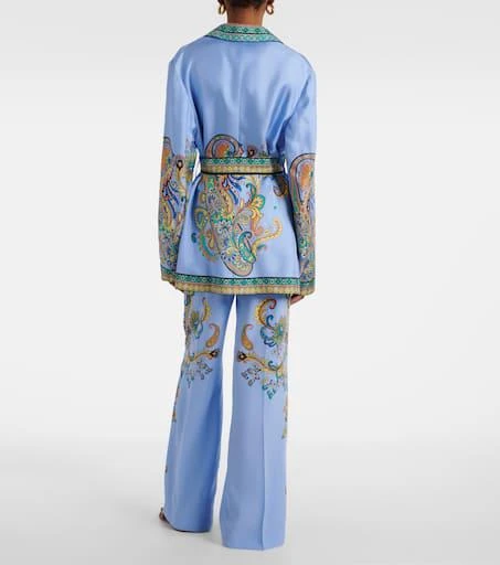 ETRO Paisley silk twill wrap blazer 3