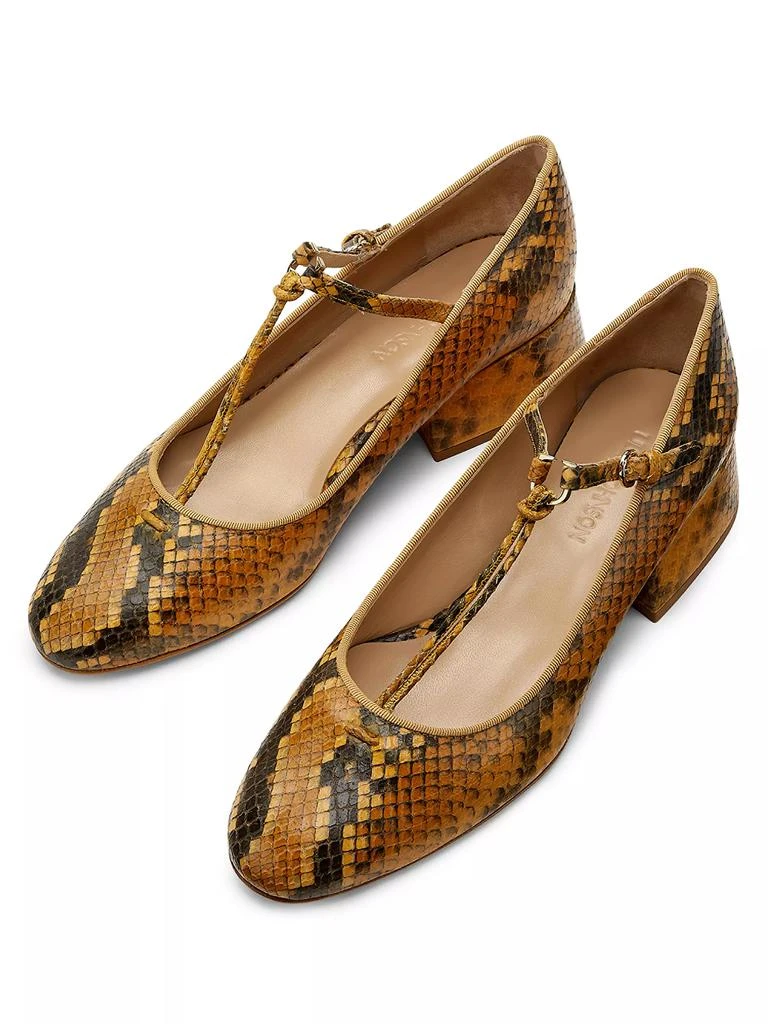Ulla Johnson Lucy 40MM Embossed Leather T-Strap Pumps 4