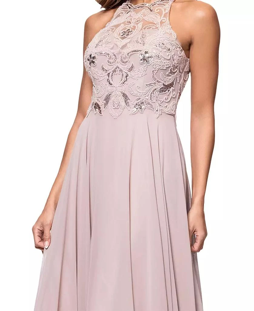 XSCAPE Petite Beaded Sleeveless High-Neck Gown 3