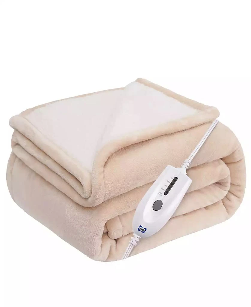Sealy Heated Flannel and Sherpa Throw, 50" x 60" 1