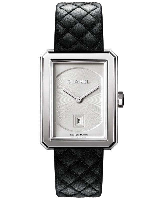 Chanel Chanel Boy-Friend Steel Silver Dial Leather Strap Women's Watch H6954