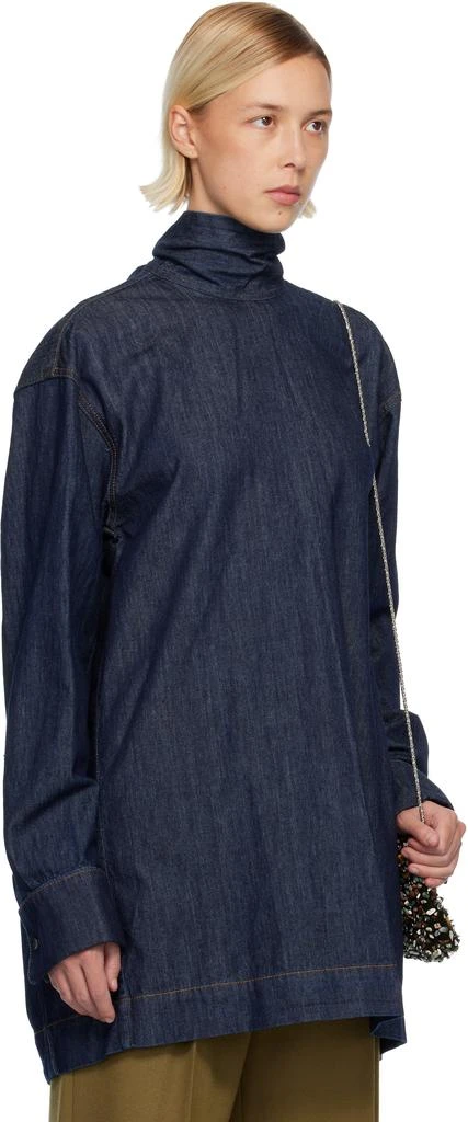 Dries Van Noten Navy Loose-Fit Denim Shirt 2