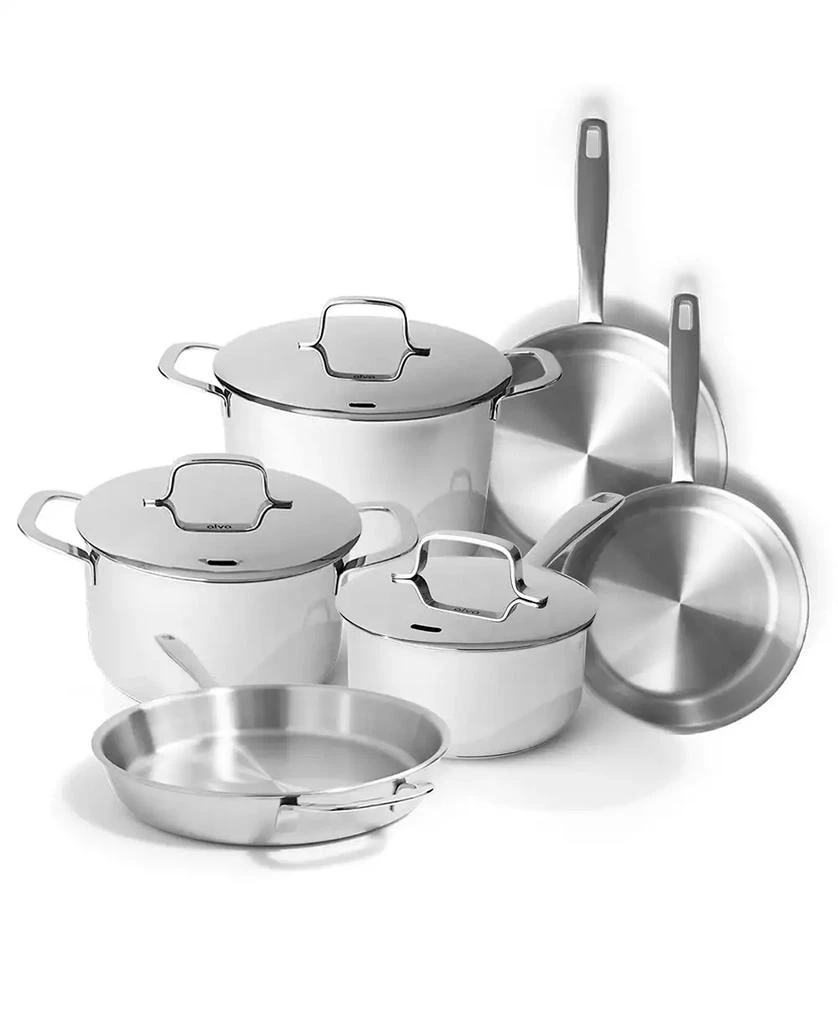 ALVA Maestro Cookware Set 9-Piece Set - Stainless Steel Pans and Pots - Made without PFAS, PFOA 
PTFE