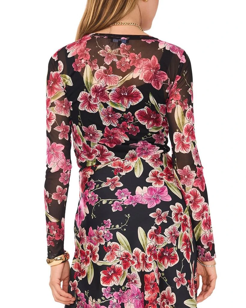 1. State Floral Print Mesh Top 3