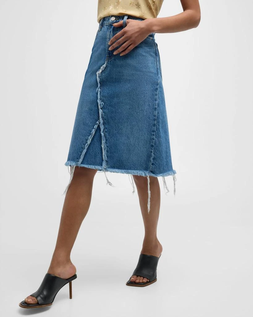 FRAME Deconstructed Denim Skirt 6