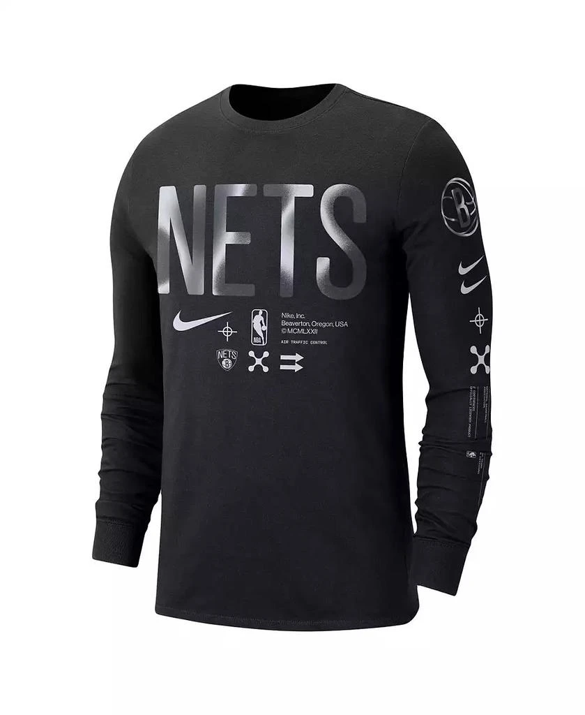 NIKE Men's Black Brooklyn Nets Essential Air Traffic Control Long Sleeve T-shirt 2