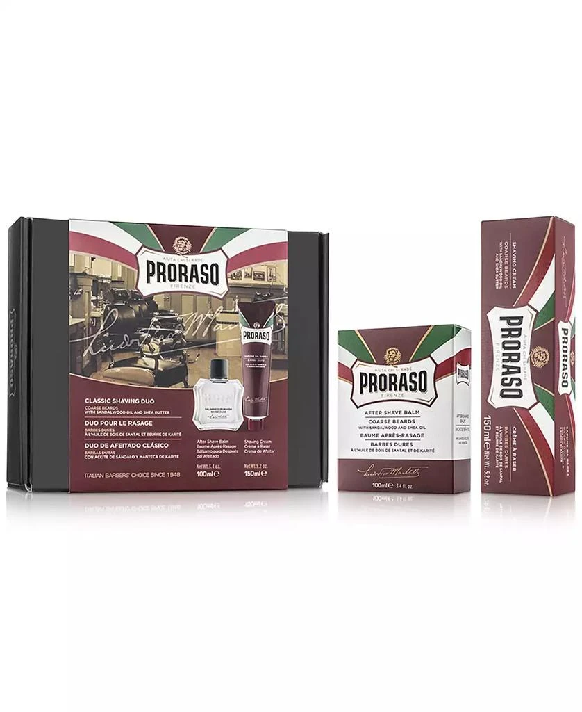 Proraso 2-Pc. Classic Shaving Cream
After Shave Balm Set - Nourishing Formula For Coarse Beards 2