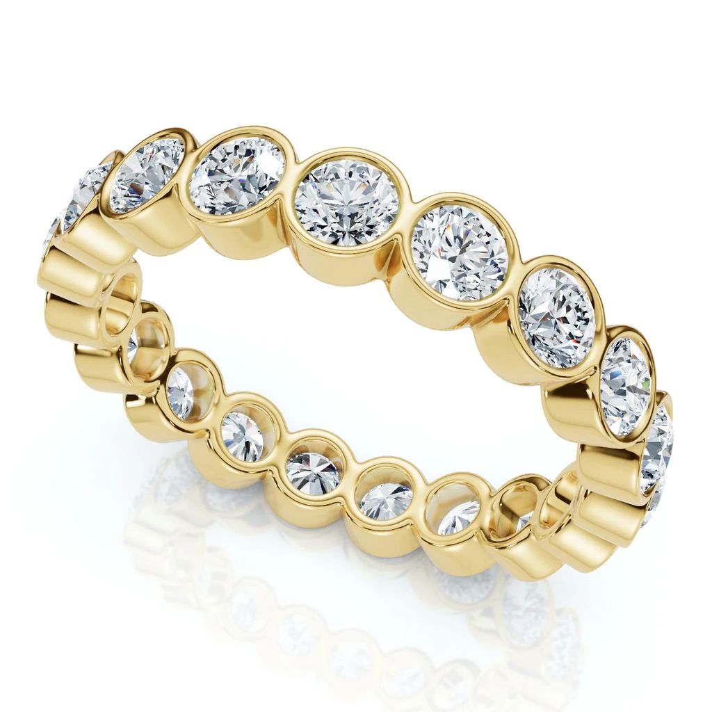 Pompeii3 2Ct Bezel Set Diamond Eternity Wedding Ring 14k Gold of Platinum Lab Grown 4