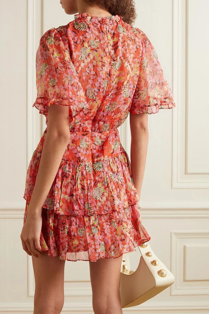 Saloni Ava tiered floral-print silk-blend chiffon mini dress 3