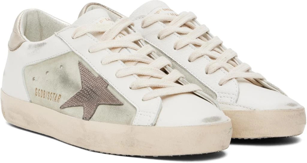 Golden Goose White & Beige Super-Star Sneakers 4
