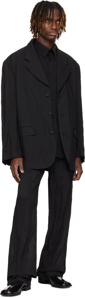 MM6 Black Metallic Thread Trousers 4