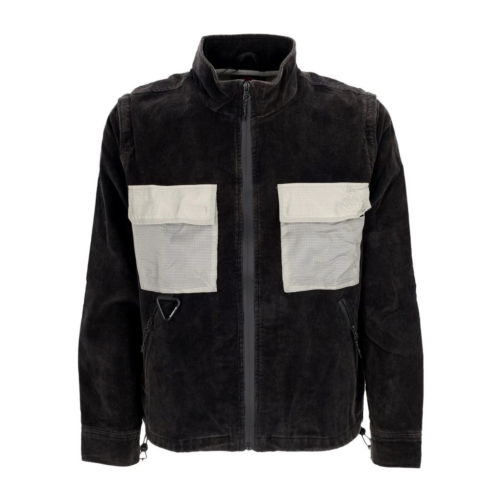 Funky Men's Round Corduroy Jacket Washed Black 1