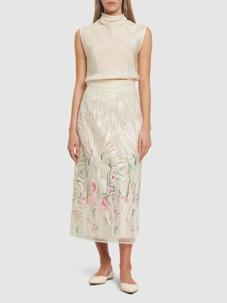 スカート Elie Saab Tulle embroidered skirt Embroidered Tulle Midi Skirt – ELIE SAAB