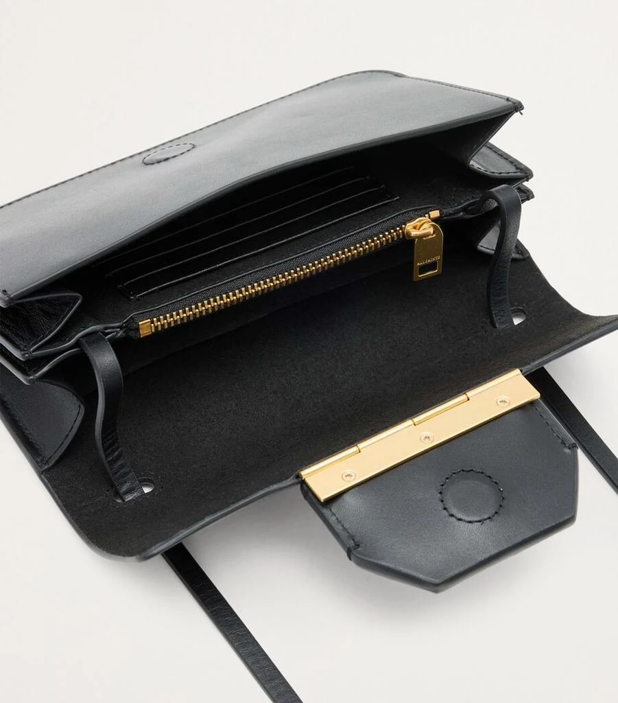 ALL SAINTS Leather Ann Cross-Body Wallet 4