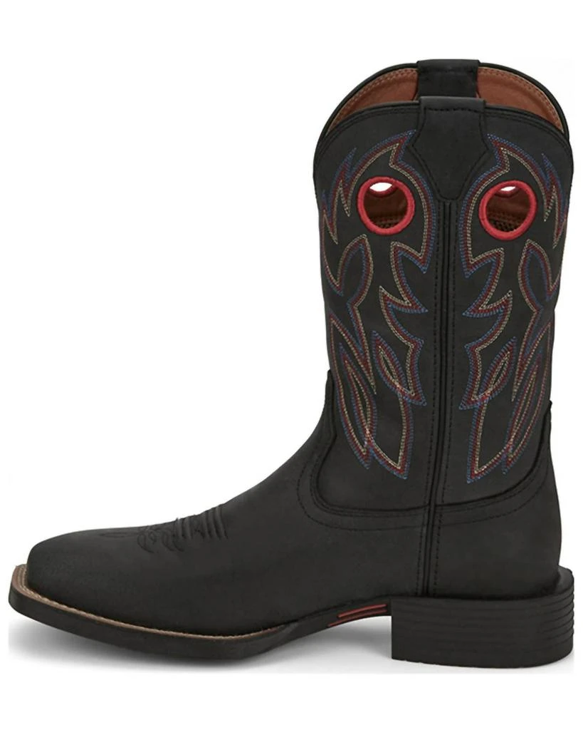 Justin Men's 11" Bowline Western Boots - Broad Square Toe - Medium Width In Black 3