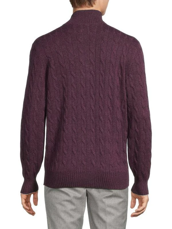 Brunello Cucinelli Cable-Knit Cashmere Quarter-Zip Sweater 2
