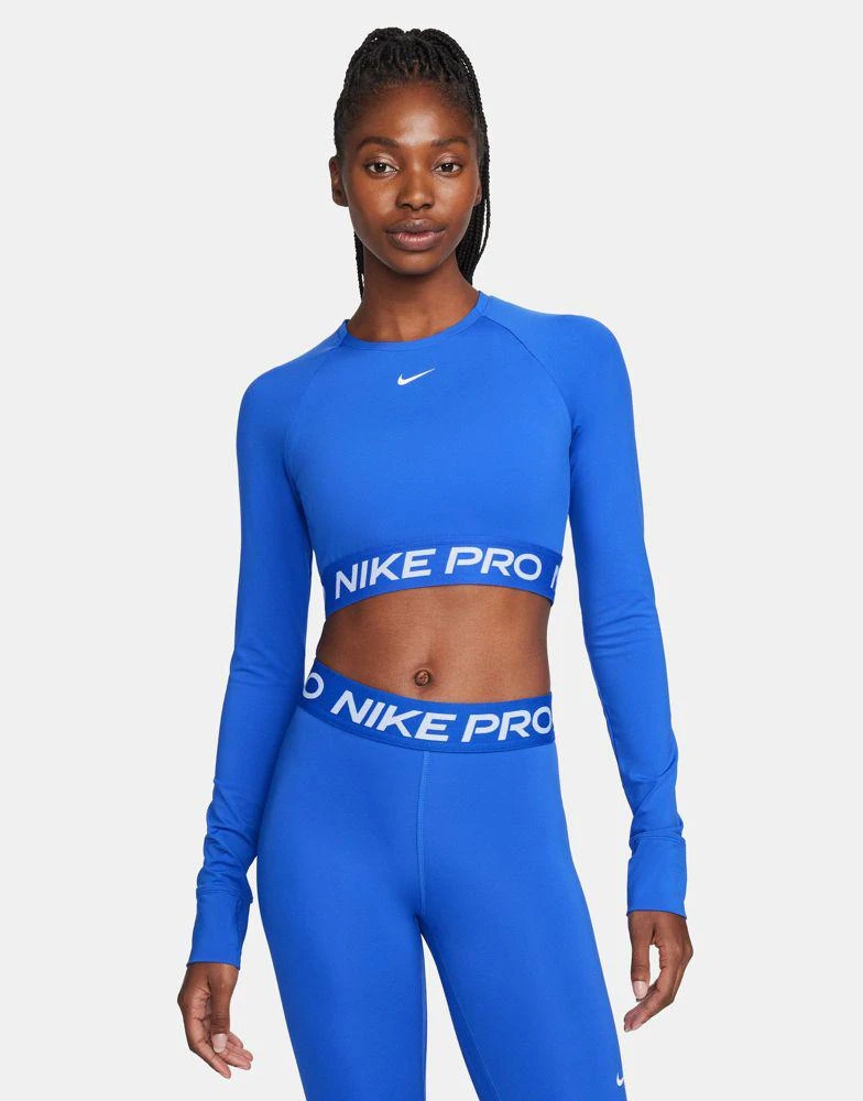 NIKE Nike Pro Training Dri-FIT 365 long sleeve crop top in hyper royal blue 1
