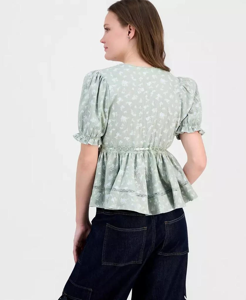 Tinseltown Juniors
Printed Puff-Sleeve Babydoll Top 2