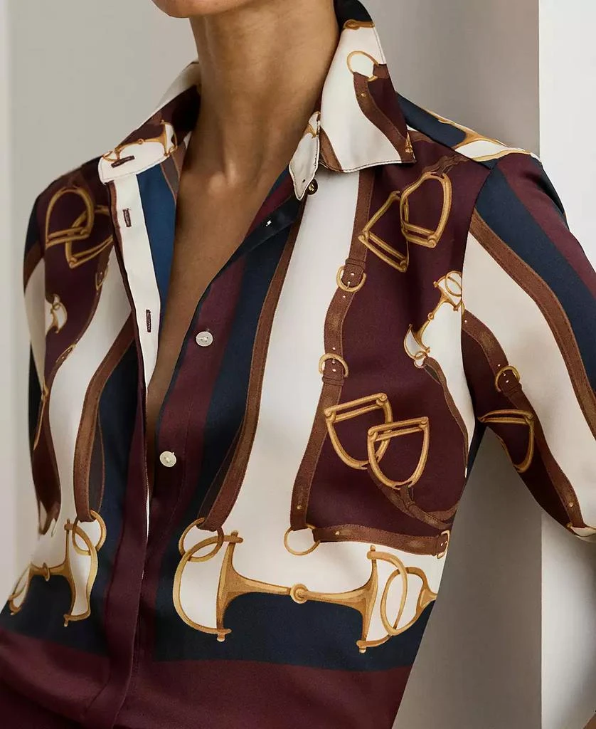 Ralph Lauren Women
s Kristy Equestrian Print Button Front Shirt 2