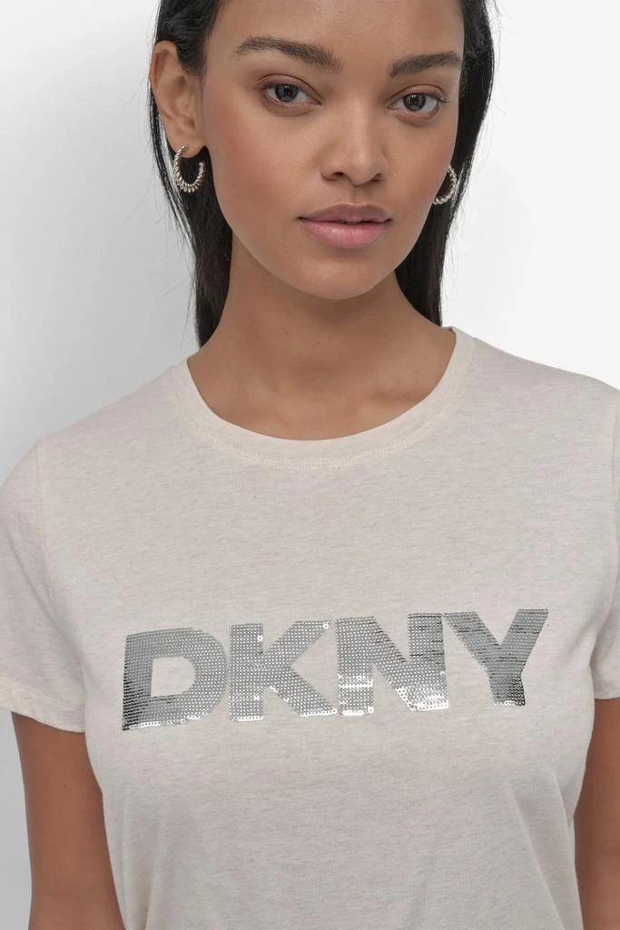 DKNY SEQUIN LOGO CREW NECK TEE 7