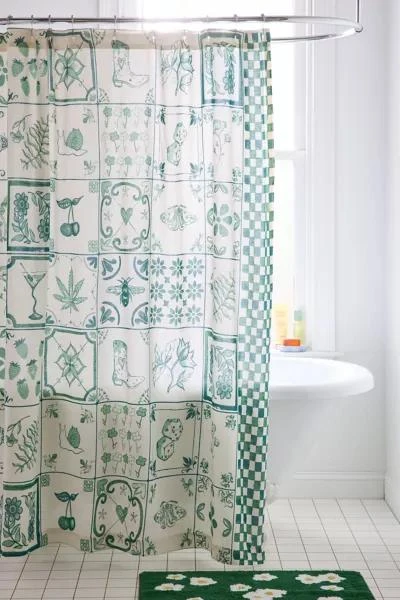 Urban Outfitters Mariana Tile Shower Curtain 1