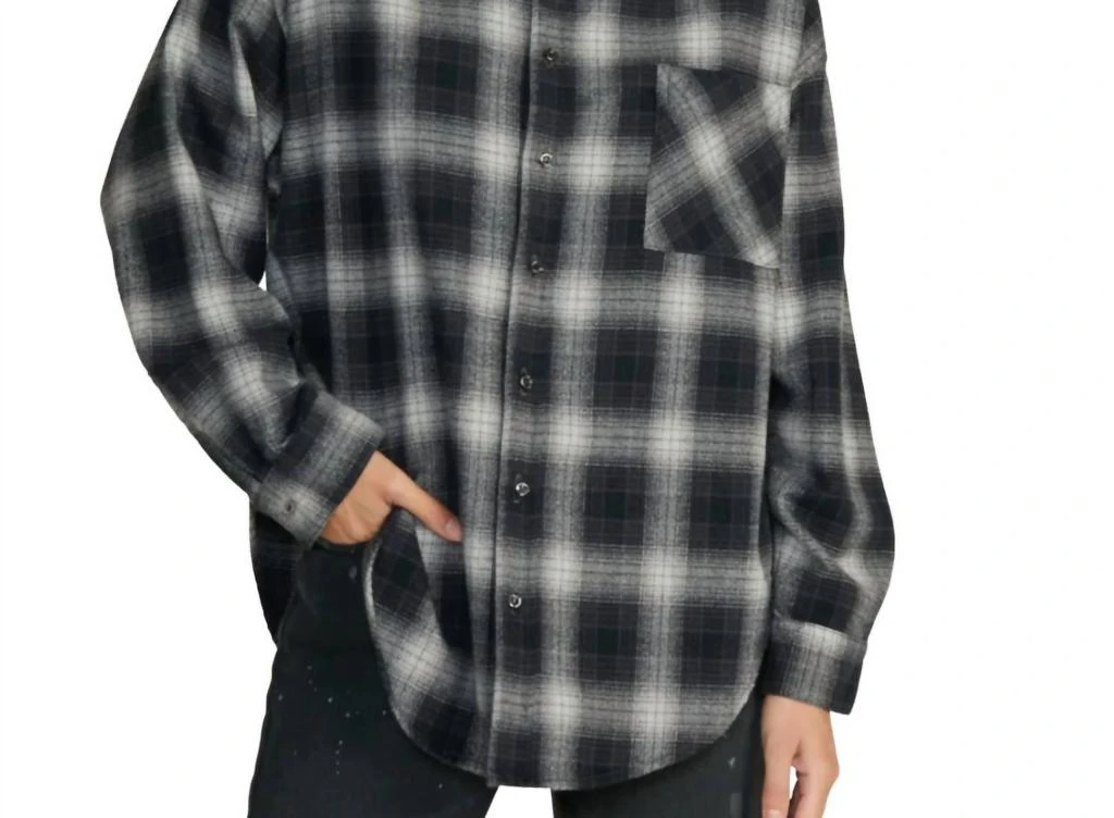 NSF Linder Shirt In Grey Plaid 1