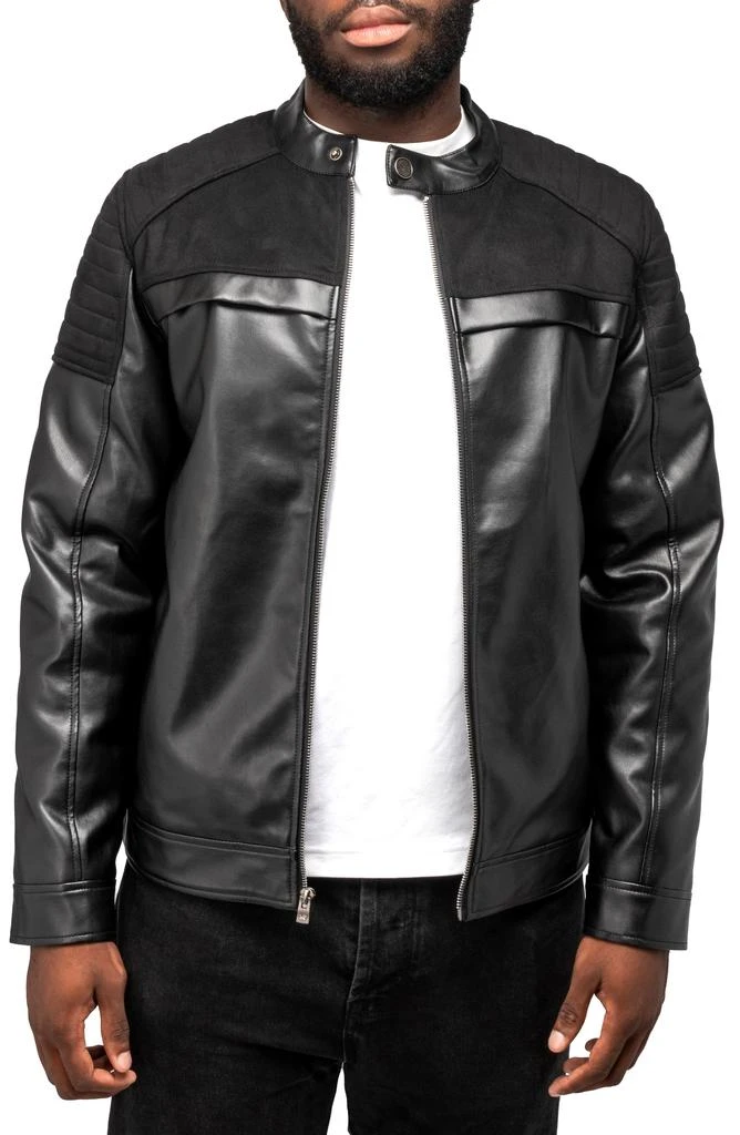 XRAY Faux Leather Jacket with Faux Fur Lining 1